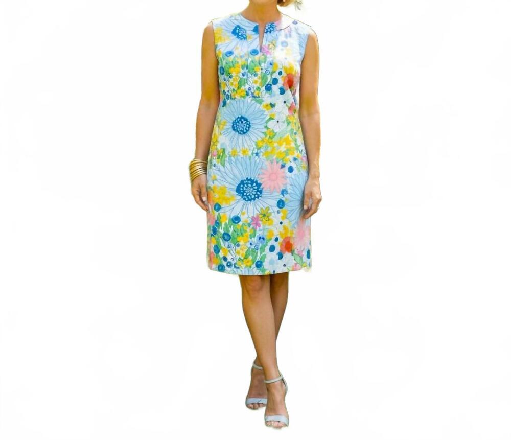 NEW KATHERINE WAY hampton sleeveless tunic dress in monet medley